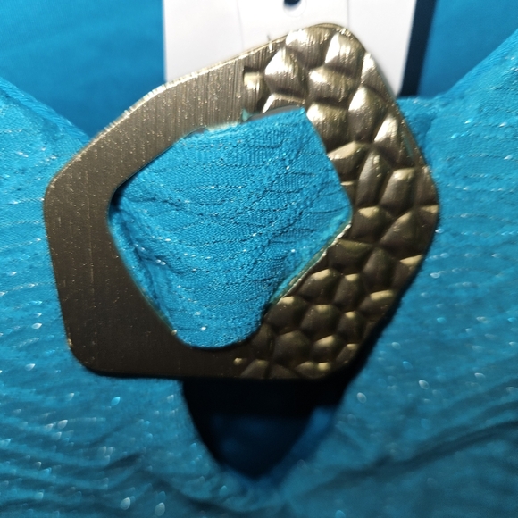 Trina Turk Empire Lurex Plunge Paddle Suit Marine - Picture 9 of 15